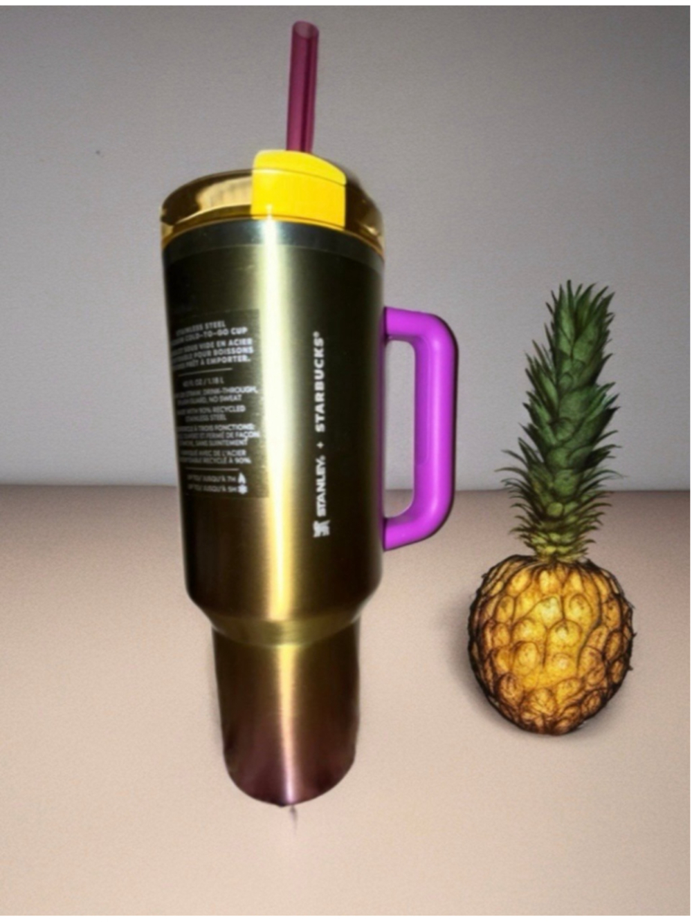 Stanley Starbucks Collab Stainless Steel 40oz collectible gold/purple tumbler